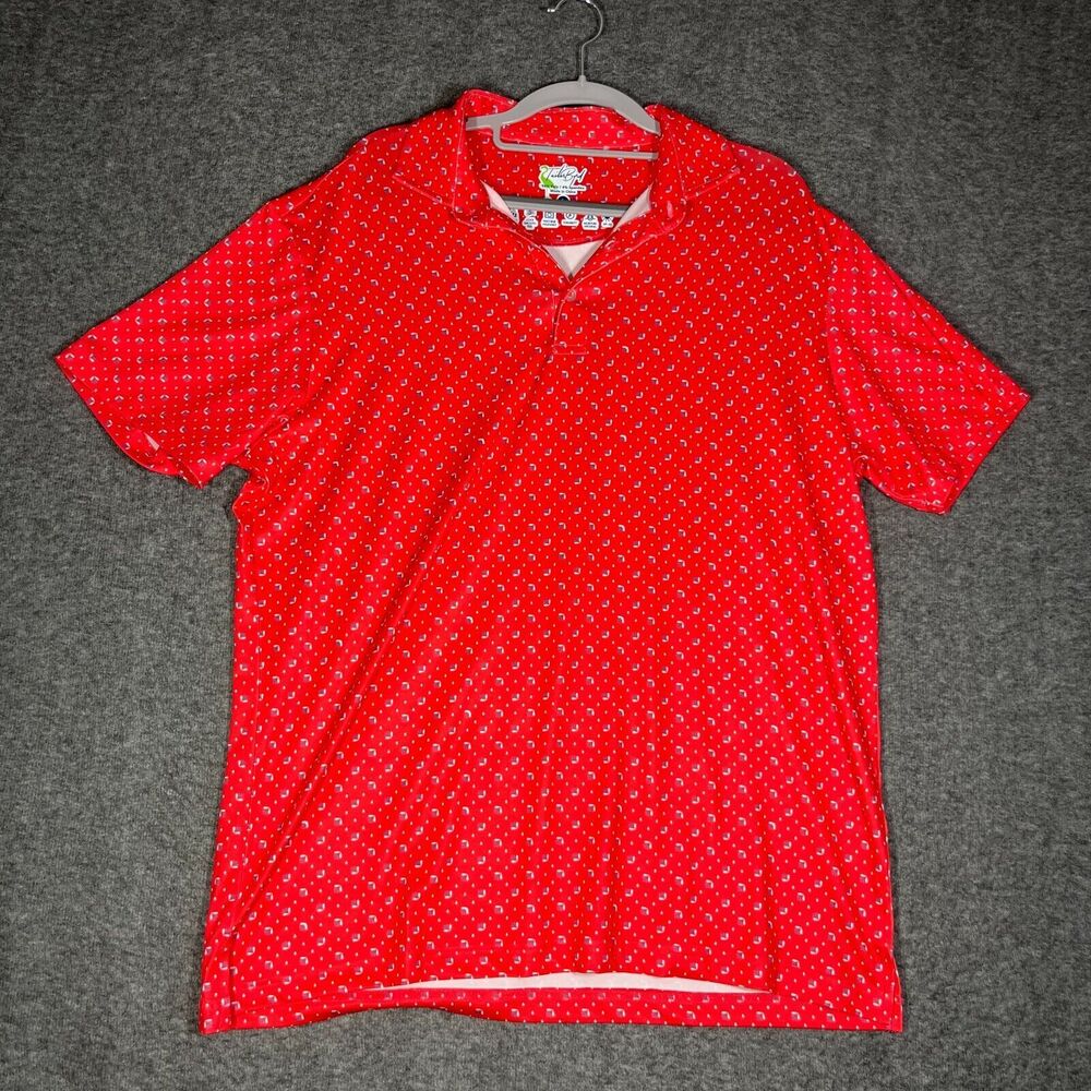 TailorByrd Men's Large Multicolor Golf Polo Shirt Wicking/SPF 30 Geometric